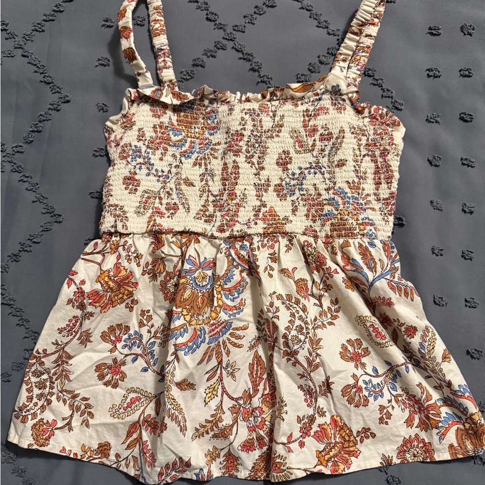 Old Navy Paisley Smocked Peplum Camisole Size XS